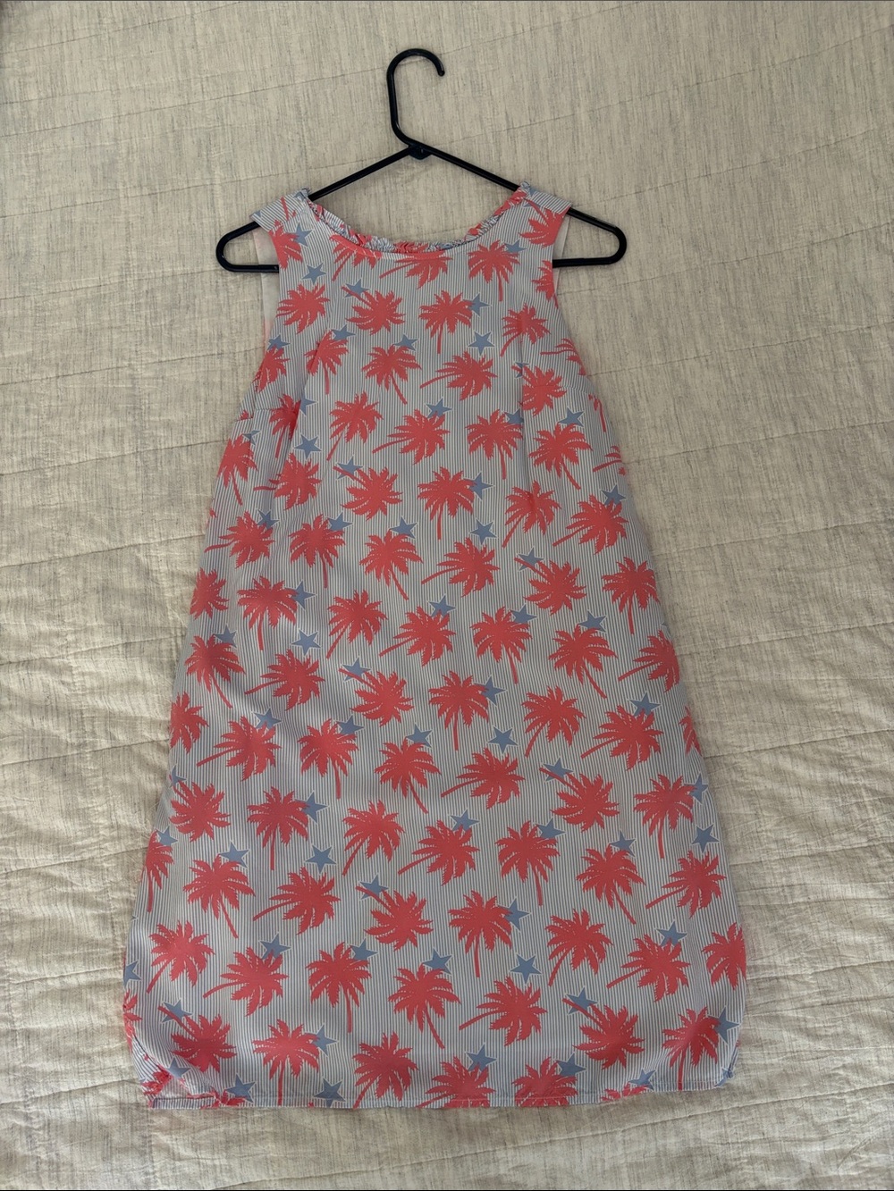 crown & ivy Coral Palm Print Sleeveless Sundress
